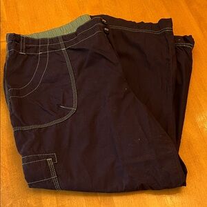 Women's navy athletic Pants with Green Accents